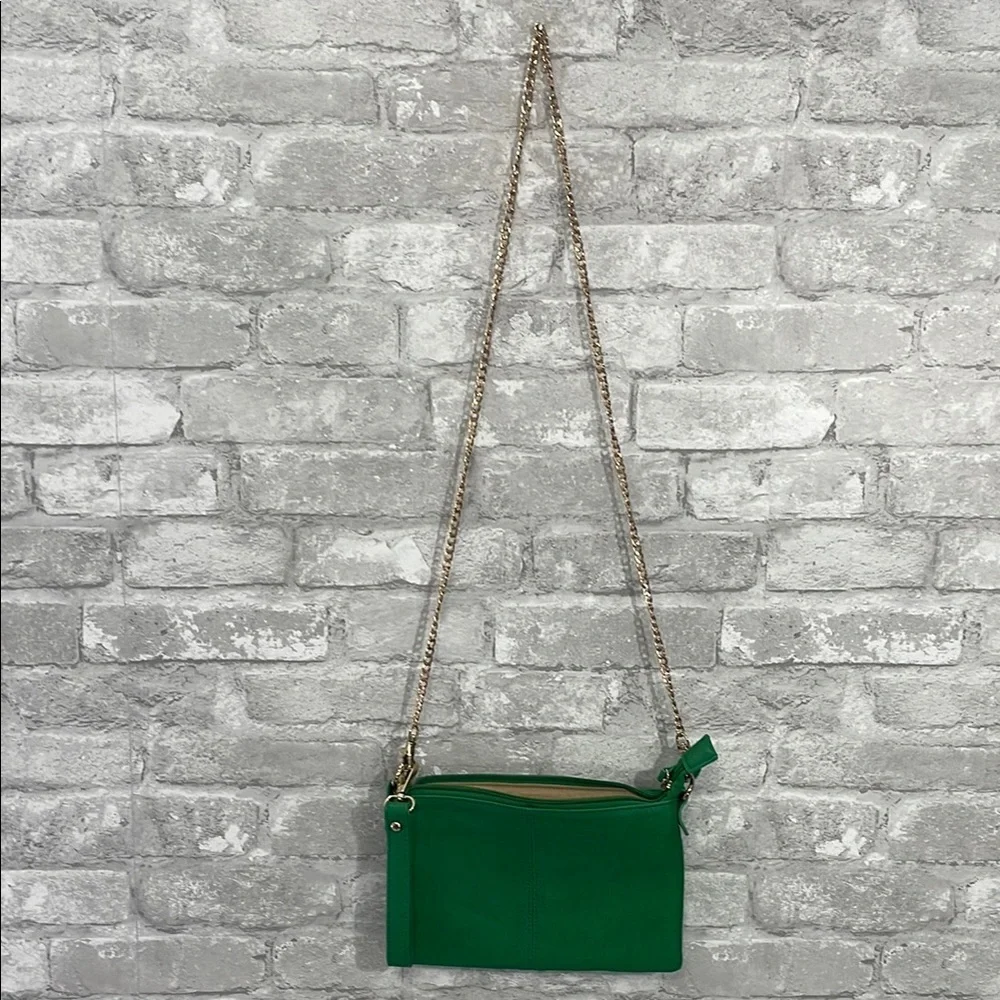Charming Charlie Green Crossbody Bag with Chain Strap
